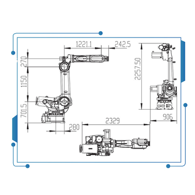 Robô Palletizing industrial GBS210-K2650 de China do robô de 6 linhas centrais com prendedor