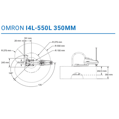 Robô de alta velocidade do robô de Scara da linha central de OMRON I4-450L 4 para a indústria 3C
