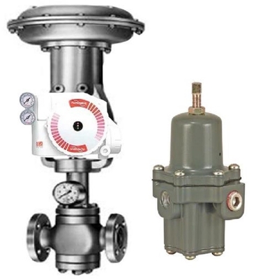 Válvula de controle pneumático branca e vermelha com oner da DM do Positioner UAS Logix 3200 de Flowserve