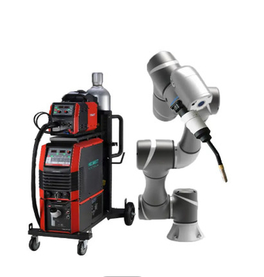 Braço colaborador do robô TM5-700 com a tocha da máquina de soldadura TBI para Mig Mag Tig