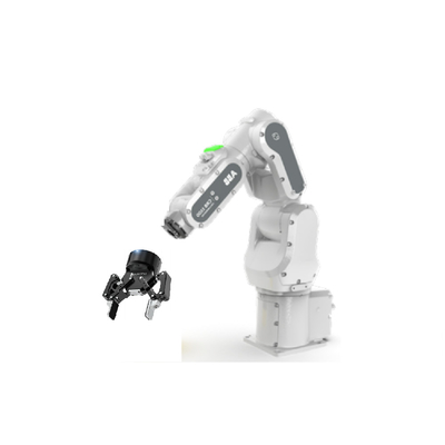 Braço do robô de Cobot CRB1100 da linha central de ABB 6 com o prendedor do robô de RobotiQ para o robô de conjunto
