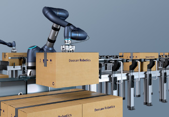 Braço do robô de Doosan Cobot A0912 com o prendedor do robô de Onrobot para o robô Palletizing e de conjunto
