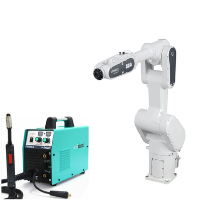 Multi linha central colaboradora do braço 6 do robô da finalidade CRB1300 ABB com a máquina de soldadura Megmeet do Mig