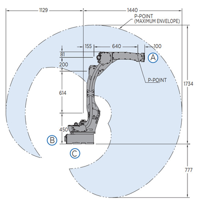 Tocha de soldadura do Mig do arco para o braço industrial poderoso do robô de 6 linhas centrais de YASKAWA