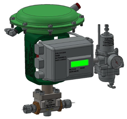 Válvula de controle chinesa do fluxo com o regulador do Positioner e do filtro 67CFR da válvula de Fisher DVC2000
