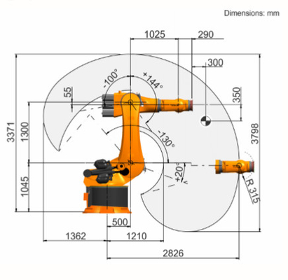 Robô R2830 universal do KR 360 com o braço do robô industrial da arma KUKA da soldadura de ponto