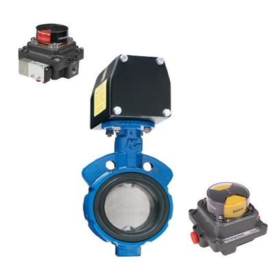 a válvula de borboleta trapezoide FIGURA 990 E 920 RESILIENTES ASSENTADA com a caixa de interruptor limitado do topworx
