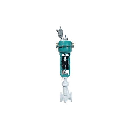 Válvula de controle do fluxo com o regulador do filtro de Fisher 67CFR e o Positioner da válvula de Foxboro SRD960