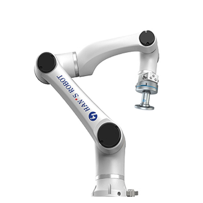 Linha central do robô do cobot de Hans E5 e do braço 6 do robô com o controlador do braço do robô e para ensinar o pendente e o prendedor do onrobot