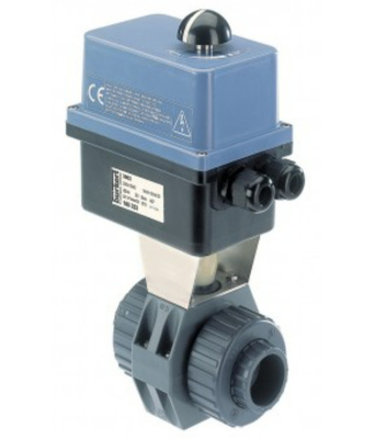 Atuador rotativo elétrico Burkert 8804 com válvula de esfera de 2/2 vias para solução de válvula de controle