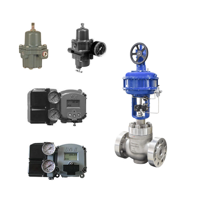 Valva de controlo com Masoneilan SVI II AP Advanced Performance Digital Valve Positioner e Fisher 67CFR Regulador de filtro