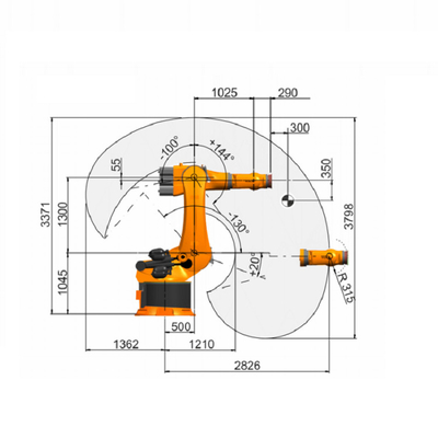 KUKA KR 360 R2830 Carga útil do braço robótico 360kg com linha de montagem CNGBS para montagem do motor como pick and place machine