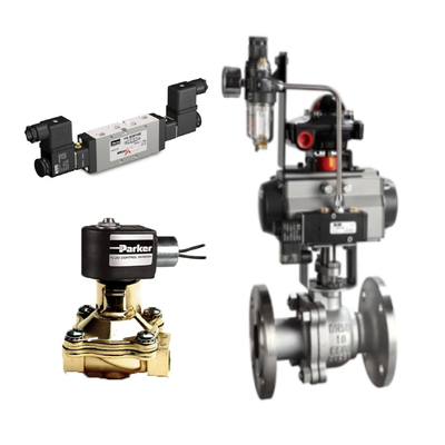 Válvulas de controlo chinesas com actuador pneumático e válvula de solenoide Parker D3DW