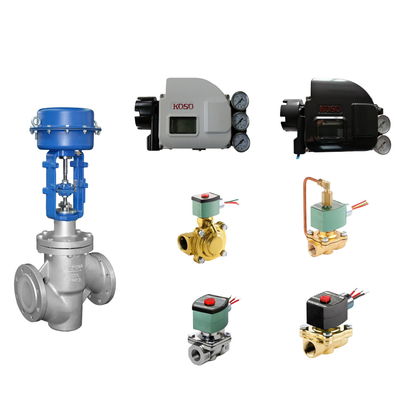 Válvulas de controlo pneumáticas chinesas de alta qualidade com posicionador de válvula inteligente koso KGP5000 e válvulas solenoides ASCO
