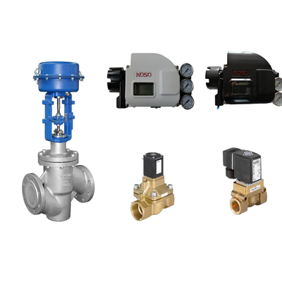 Válvulas de controlo pneumáticos com posicionador de válvula inteligente Koso KGP5000 e válvula solenoide Burkert 5404