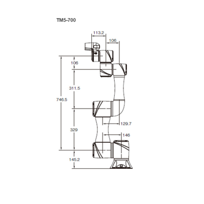 TM5-700 Cobot com alcance de 700 mm e manipulador de carga útil de 6 kg para mini robô como robô colaborativo