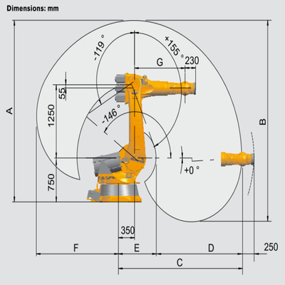 Kuka 6 eixos de manuseio braço robótico KR 240 R3330 com CNGBS Robot Guide Rail para manuseio robô