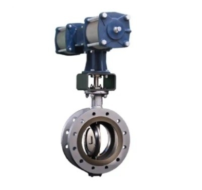 Vanessa Série 30.000 Controle de fluxo Quarta volta válvula de deslocamento tripla com Fisher DVC6200 posicionador de válvula