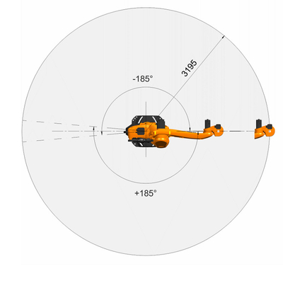 KUKA Robot KR 120 R3200 PA com carga útil de 120 kg e alcance de paletização de 3195 mm