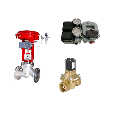A famosa válvula de controle pneumático da China com posicionador Masoneilan SVI2-21123121 e válvula de solenoide Burkert 5404