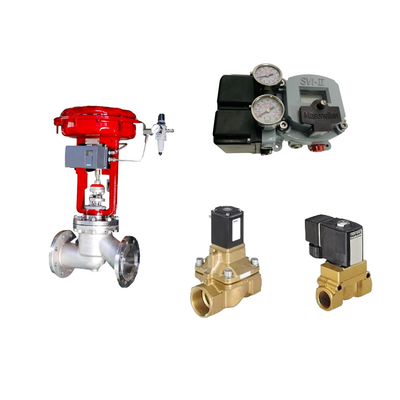 A famosa válvula de controle pneumático da China com posicionador Masoneilan SVI2-21123121 e válvula de solenoide Burkert 5404