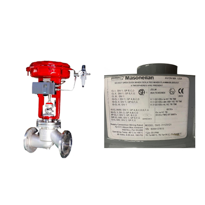 A famosa válvula de controle pneumático da China com posicionador Masoneilan SVI2-21123121 e válvula solenoide ASCO