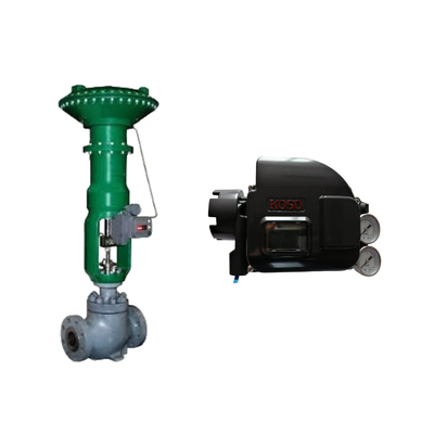 Válvulas de controlo pneumáticos com posicionador de válvula inteligente Koso KGP5000 e válvula solenoide Burkert 5404