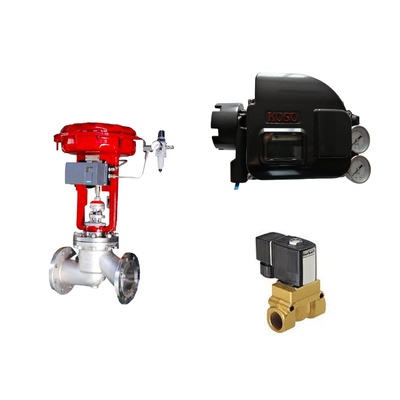 Válvulas de controlo pneumáticos com posicionador de válvula inteligente Koso KGP5000 e válvula solenoide Burkert 5404