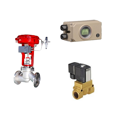 Válvula de controlo pneumática com Samson Electropneumatic 3730-3 posicionador e Burkert Tipo 5404 válvula solenoide