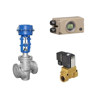 Válvula de controlo pneumática com Samson Electropneumatic 3730-3 posicionador e Burkert Tipo 5404 válvula solenoide