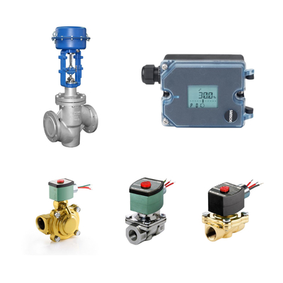 Válvulas de controlo pneumáticos com posicionador electropneumático Samson 3725 e válvulas solenoides ASCO