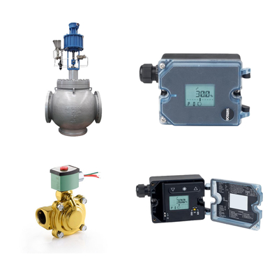 Válvulas de controlo pneumáticos com posicionador electropneumático Samson 3725 e válvulas solenoides ASCO