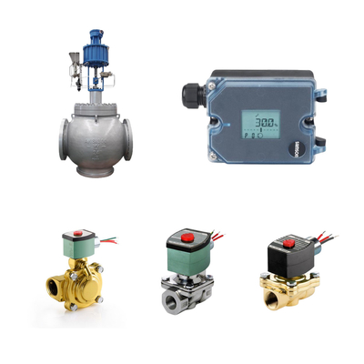 Válvulas de controlo pneumáticos com posicionador electropneumático Samson 3725 e válvulas solenoides ASCO