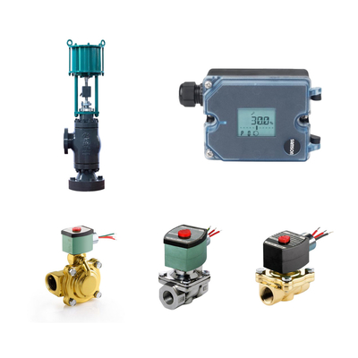 Válvulas de controlo pneumáticos com posicionador electropneumático Samson 3725 e válvulas solenoides ASCO