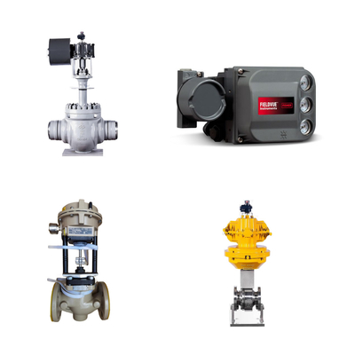 Válvula de controlo com posicionador Fisher DVC6200 e regulador de filtro Fisher 67CFR
