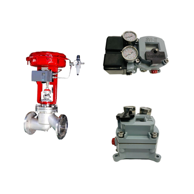 Valva de controlo com Masoneilan SVI II AP Advanced Performance Digital Valve Positioner e Fisher 67CFR Regulador de filtro