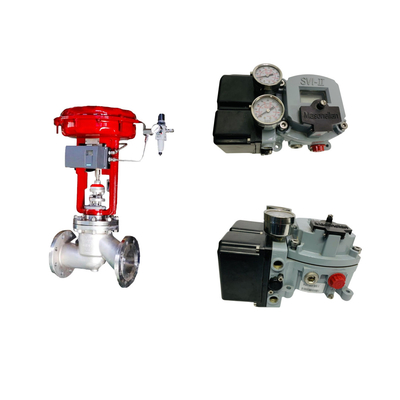 Valva de controlo com Masoneilan SVI II AP Advanced Performance Digital Valve Positioner e Fisher 67CFR Regulador de filtro