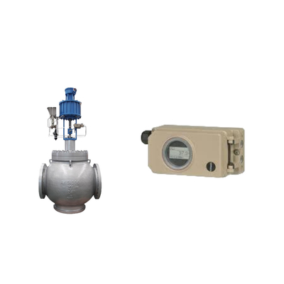 Válvula de controlo de tubos ondulados com Samson Electropneumatic 3730-3 posicionador e Fisher 67CFR regulador de filtro