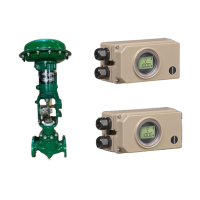 Válvula de controlo de tubos ondulados com Samson Electropneumatic 3730-3 posicionador e Fisher 67CFR regulador de filtro