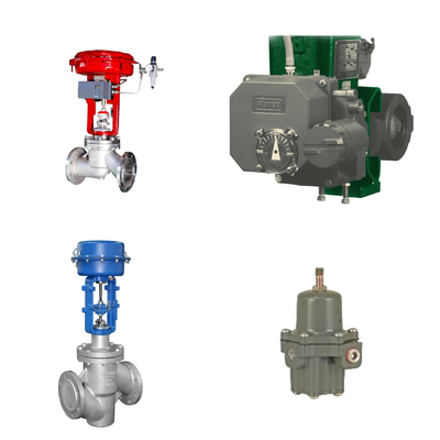 Valva de controlo de alto desempenho com posicionador eletro-pneumático Fisher 3720 e regulador de filtro Fisher 67CFR