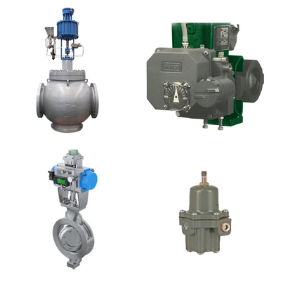 Valva de controlo de alto desempenho com posicionador eletro-pneumático Fisher 3720 e regulador de filtro Fisher 67CFR
