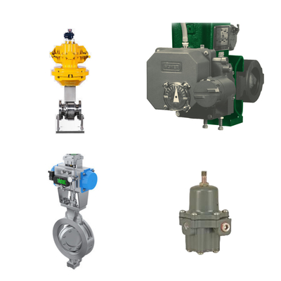 Valva de controlo de alto desempenho com posicionador eletro-pneumático Fisher 3720 e regulador de filtro Fisher 67CFR