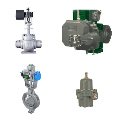 Valva de controlo de alto desempenho com posicionador eletro-pneumático Fisher 3720 e regulador de filtro Fisher 67CFR