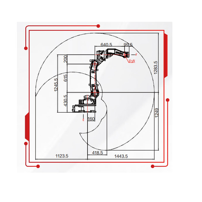 Braço robótico automático de soldagem SF6-C1400 com tochas de soldagem com alcance de 1440 mm