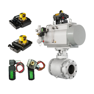 Válvula de controlo com actuador pneumático e válvula de solenoide Asco 8210G e interruptores de limite Westlock 2200