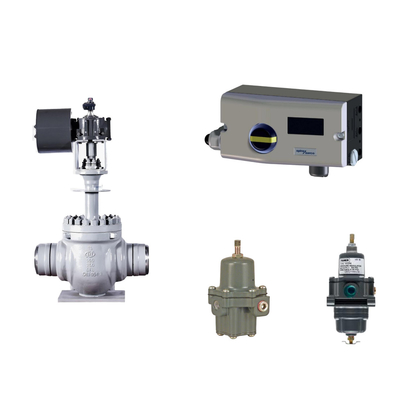 Valva pneumática com Spirax Sarco Smart Valve Positioner SP7-10-11 e Fisher 67CFR Regulador de filtro