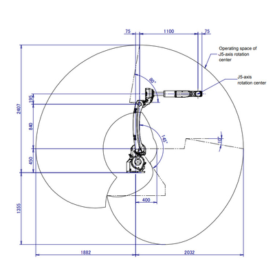 M-10iD/8L Fanuc Braço Robótico Com 2032MM Alcance De 6 Eixos Braço Robótico Com CNGBS Dressing Pack Para Soldadura