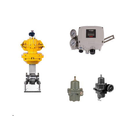Válvula de controlo pneumática com posicionador de válvula inteligente original Rotork YT-2500 e regulador de filtro Fisher 67CFR