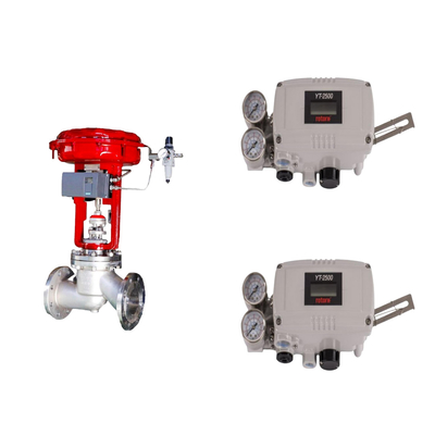 Válvula de controlo pneumática com posicionador de válvula inteligente original Rotork YT-2500 e regulador de filtro Fisher 67CFR