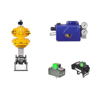 Válvula de controlo pneumática chinesa com posicionador de válvula Foxboro SRI990 e interruptor de limite de rotor